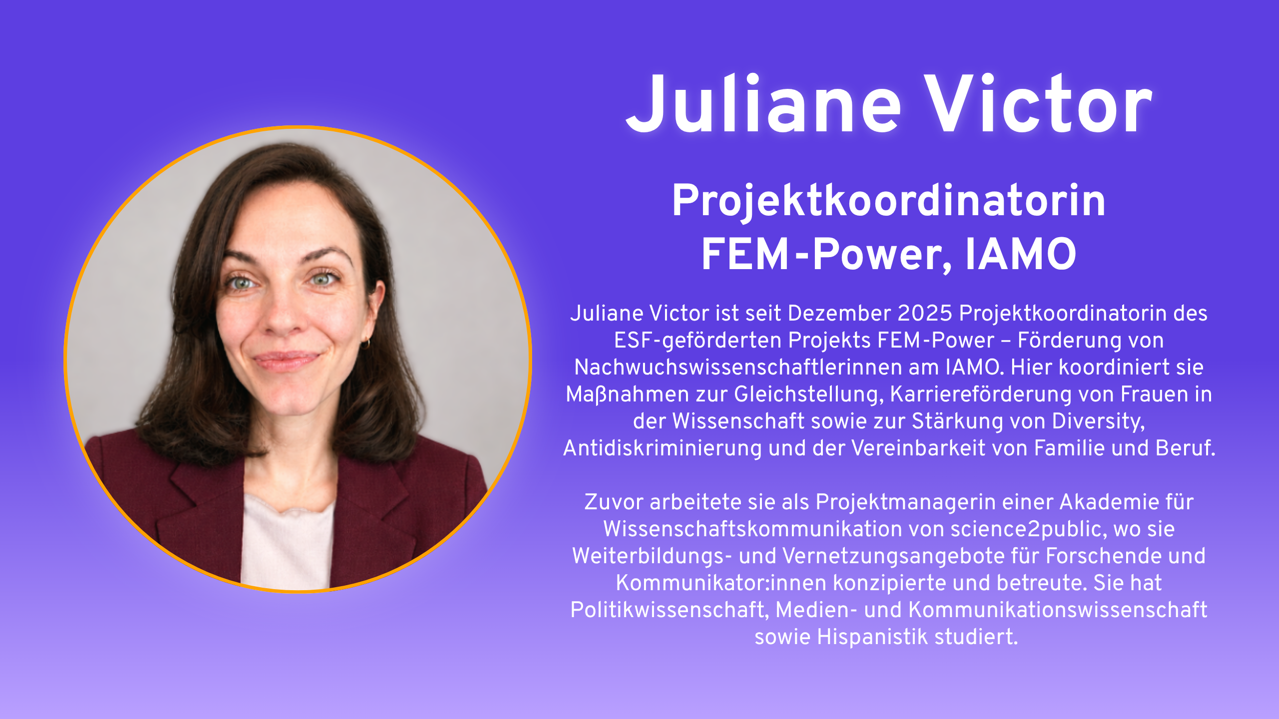 Infobox zu Juliane Victor